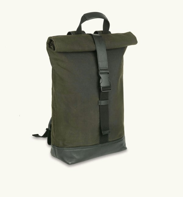 Apatchy London The Cavendish Waxed Canvas & Leather Backpack