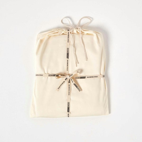 HOMESCAPES Organic 400 TC Egyptian Cotton Sateen Fitted Sheet – 30 cm Deep