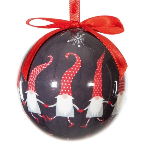 Premier Gnome Bauble (Pack of 7) - Black/Red