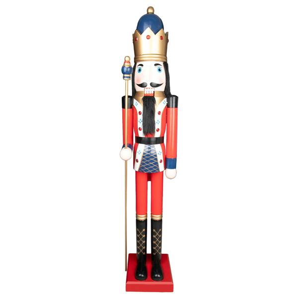150cm Wooden Christmas Nutcracker Soldier Standing Decoration, Hand-Painted Festive Ornament image 6