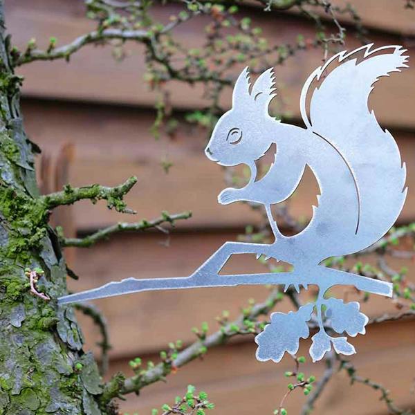 Ferncrest Trading Squirrel Silhouette Fence / Tree Garden Stake Ornament