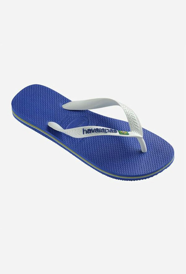 Havaianas Men's Brasil Logo Flip Flops - Blue
