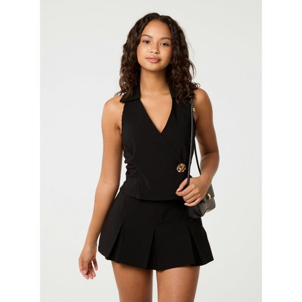 Pink Vanilla Gold Buckle Halter Neck Top