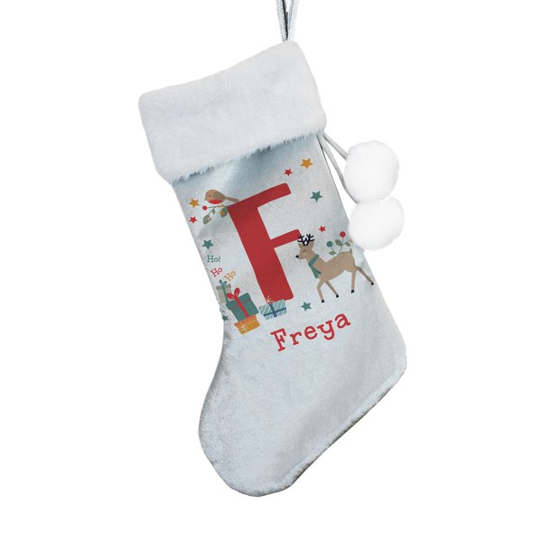 Personalised Memento Company Personalised Initial Reindeer Christmas Stocking