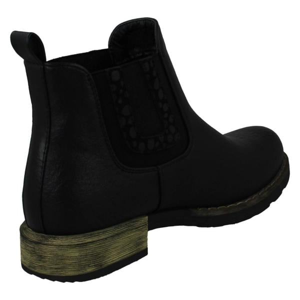 Spot On Ladies Spot On Chunky Low Heel Ankle Boots F51020