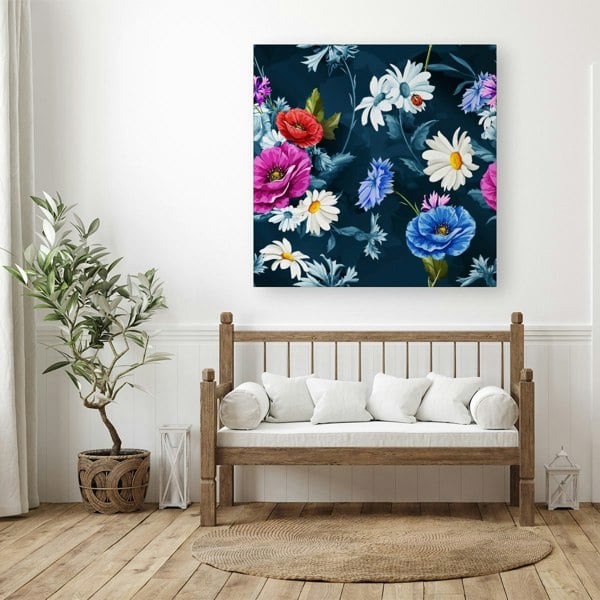 Warren Reed Poppy Flowers With Chamomile Canvas