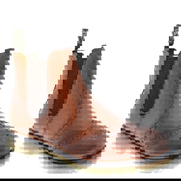 Frank James Warkton Leather Pull On Mens Brogue Chelsea Boots