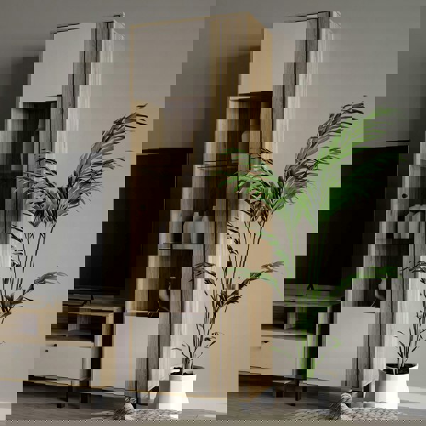 Furniture To Go Grafton Glass Door Display Cabinet in Cream and Oak