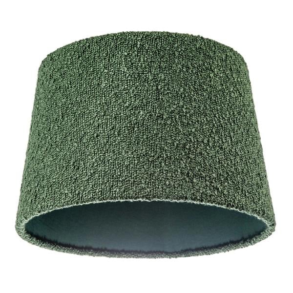 Elegant Rich Forest Green Tapered Lampshade in Boucle Lamb Wool Fabric Image 5
