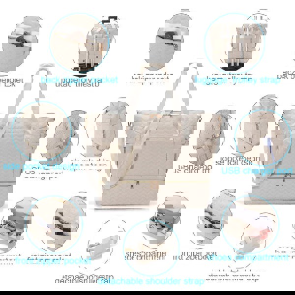 Anymom Mommy Baby Changing Bag Black Handbag 3 pcs Set with Pockets