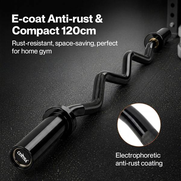 Centra EZ Arm Curl Bar Weight Lifting 4ft Olympic Barbell for 2'' Weight Plates