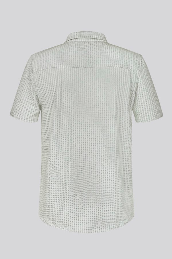 ENORSIA Jersey Searsucker Stripe Short Sleeve Shirt