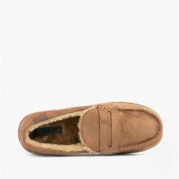 Jo & Joe NEWHAMPSHIRE Moccasin Slippers   in  Tan