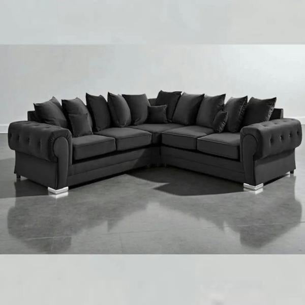 Snug Furniture Verona Plush Velvet Scatter Back 2C2 Corner Sofa