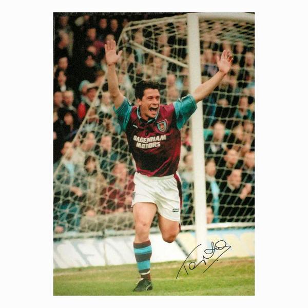 Tony Cottee signed West Ham United16x12 photo. — Unframed
