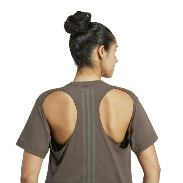 Adidas Womens/Ladies PrimeLift Cut Out T-Shirt - Olive - 