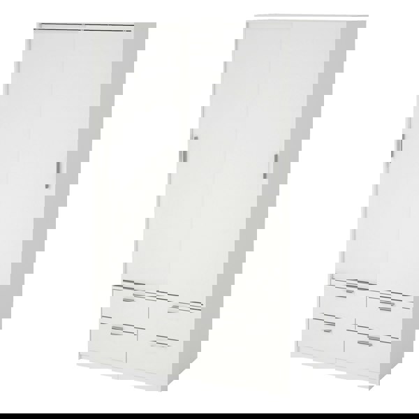 Furniture To Go Line Wardrobe with 2 Sliding Doors and 4 Drawers, White