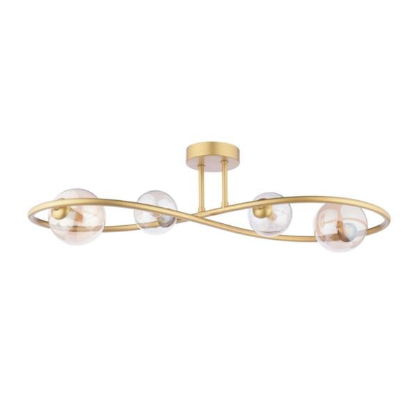 Pagazzi Lighting Lena 4 Light Satin Brass Semi Flush Ceiling Light