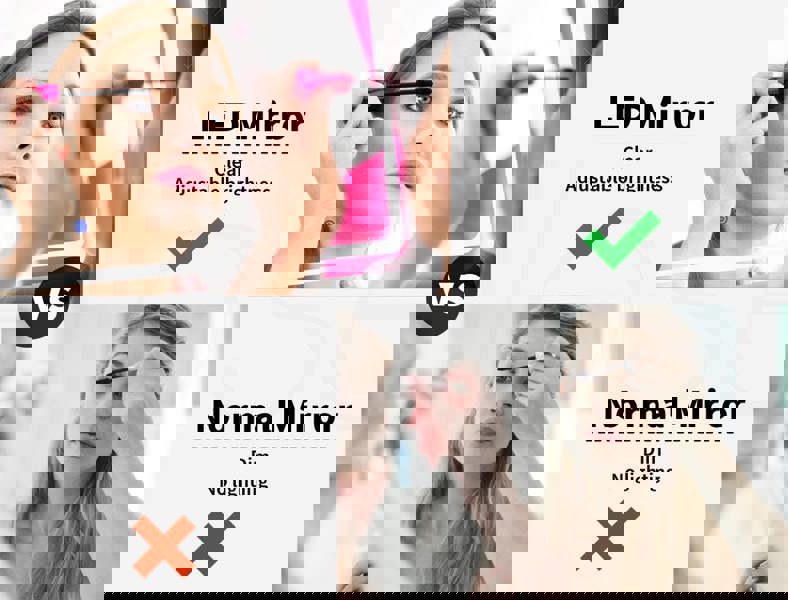 Emitto LED Wall Mirror Anti-fog Bathroom Mirrors Makeup Light 100x70cm