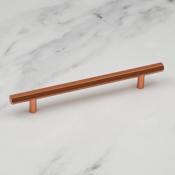 Handle & Home Rose Gold Hexagon T-Bar Cabinet Handle & Knob