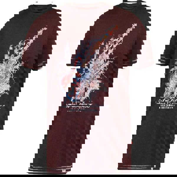 Duke Mens D555 Redbourn Lightning Guitar Kingsize T-Shirt - Burgundy - 