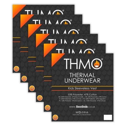 THMO Kids 6 Pack Sleeveless Thermal Vests School Winter Base Layer Underwear