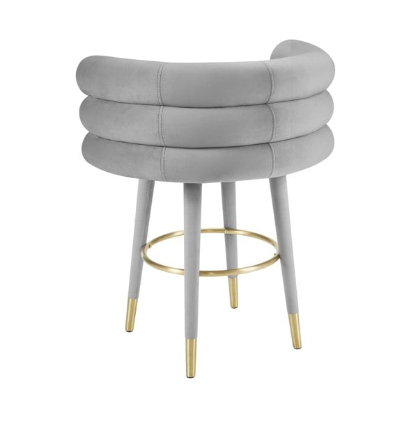 Furniture Edit Betty Grey Velvet Counter Bar Stool