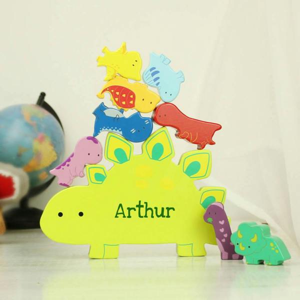 Personalised Dinosaur Stacking Toy - product in use