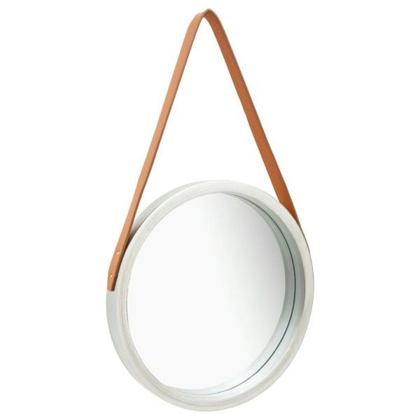 Berkfield Wall Mirror with Strap 40 cm Silver