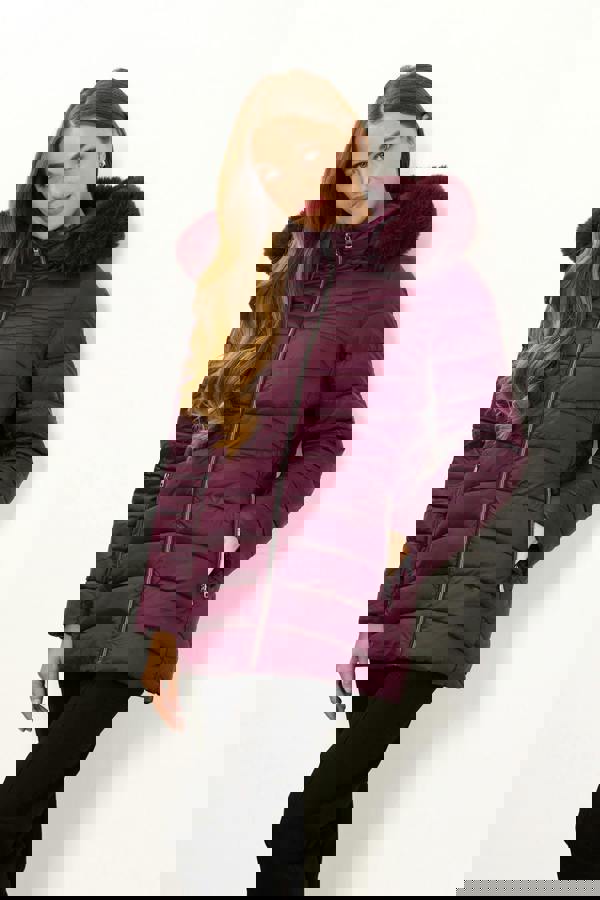 Mudflower Quilted Jacket With Detachable Fur Hood