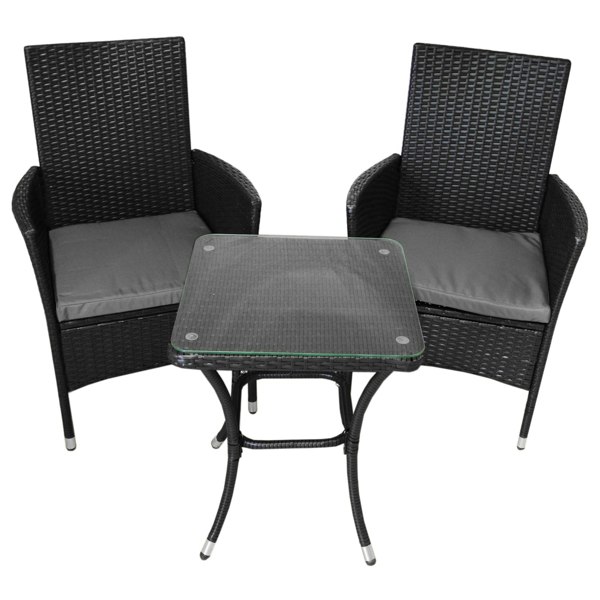 Jardi Rattan Bistro Set Black