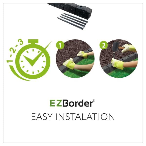 Nicoman Recycled Rubber Roman Stone Garden Border