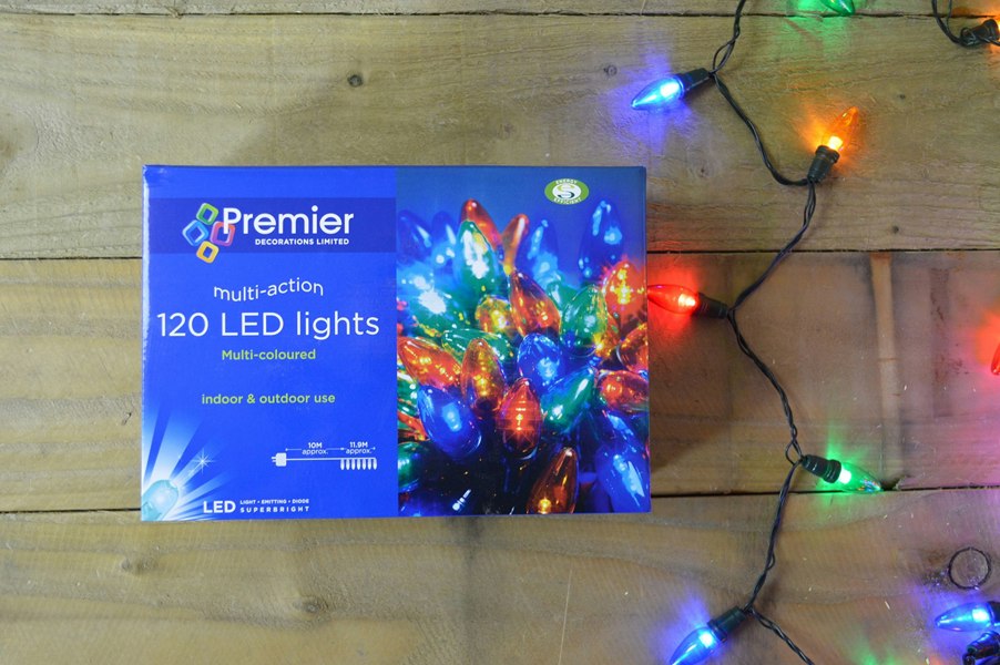 Samuel Alexander 12m 120 LED Multi Function Large Bulb Outdoor Christmas Festoon Lights