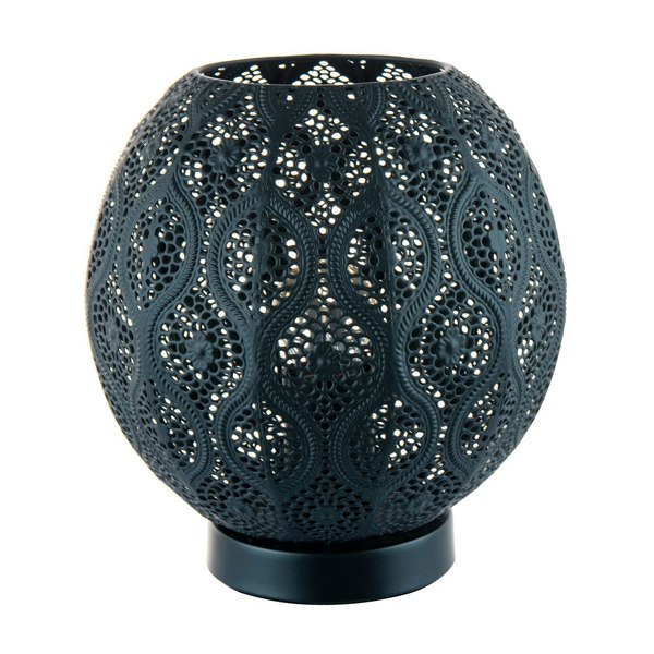 Floral Moroccan Table Lamp in Matte Black Traditional and Vintage Design Image 4