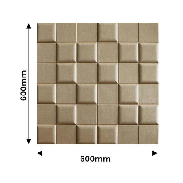 ENER-J Cube Artistic Realm 3D PU Leather Wall Panels - 60x60cms, 10mm Thickness Size 600 x 600 mm (Pack of 4)