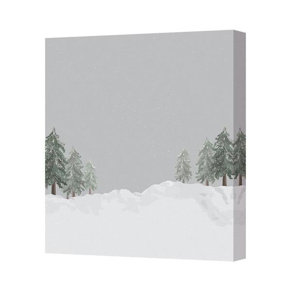 Benjamin Tate Design Winter Forest Snow Canvas Art Print On Deep Wooden Frame