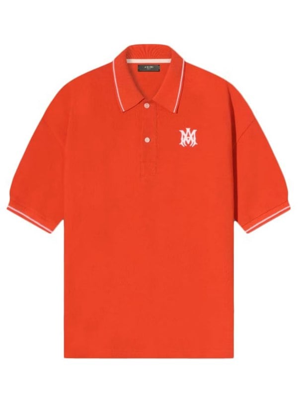 Amiri Solid Short Sleeve MA Logo Polo – Orange