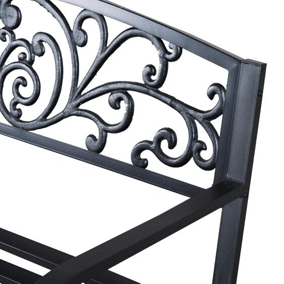 Wyld Haus Saradi Taro Steel Black 2 Seater Outdoor Garden Bench
