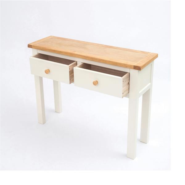 Cabinet Bits Maggiori Off White 2 Drawer Console Table Wood Knob