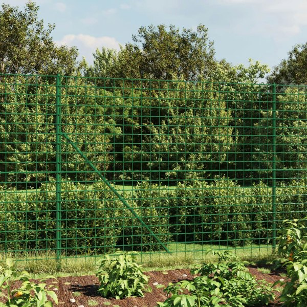 Berkfield Wire Mesh Fence with Flange Green 2x25 m