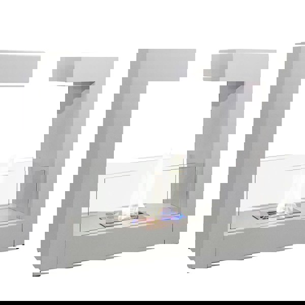 30'' W Bio-Ethanol Fireplace Freestanding White Fireplaces Living and Home White