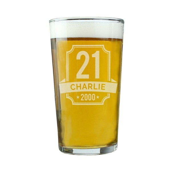 Personalised Memento Company Personalised Big Age & Name Birthday Pint Glass