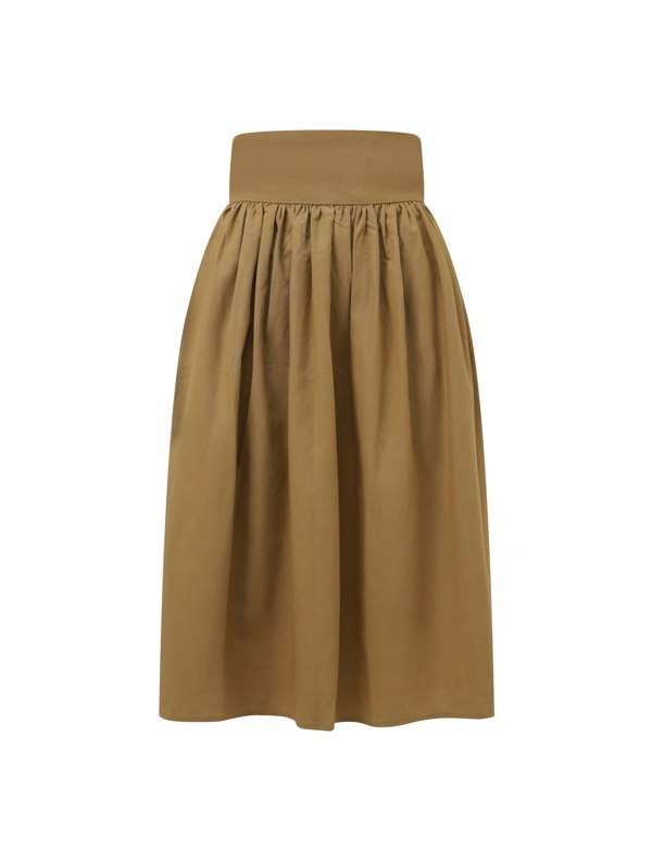 BALOU High Waisted Panel Skirt - Brown