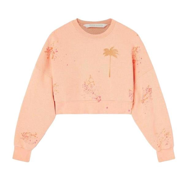 Palm Angels Womens/Ladies Painted Cropped Sweatshirt - Pink - 