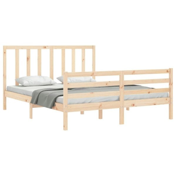 Berkfield Bed Frame with Headboard 160x200 cm Solid Wood