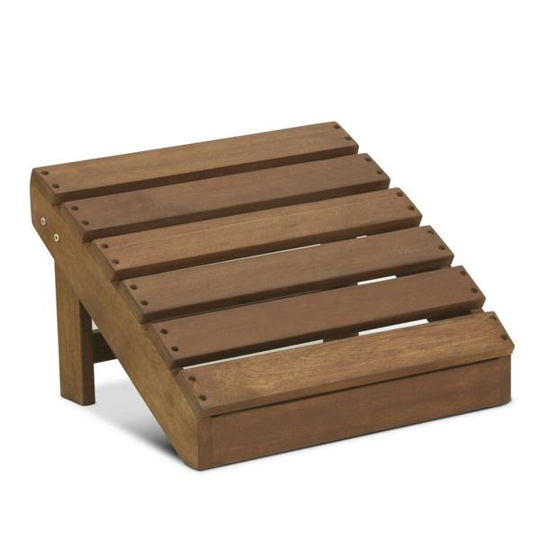 WALPLUS Tioman Hardwood Adirondack Footstool in Teak Oil | Modern Home Decor