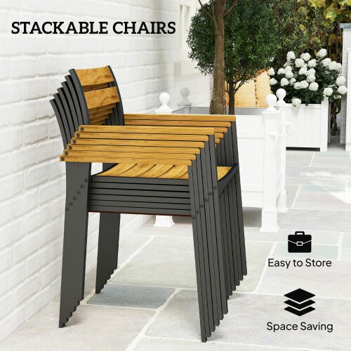 Wyld Haus Mafi 6 Seater Wood Panel Outdoor Dining Set Slatted Design