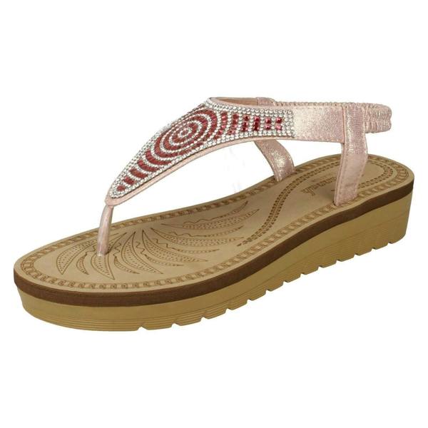 Savannah Ladies Savannah Mid Wedge Toepost Sandals
