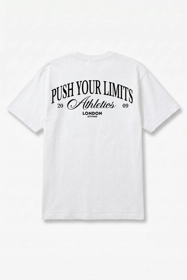 London Attitude Push Your Limits Oversized Heavyweight T-Shirt in Black Print