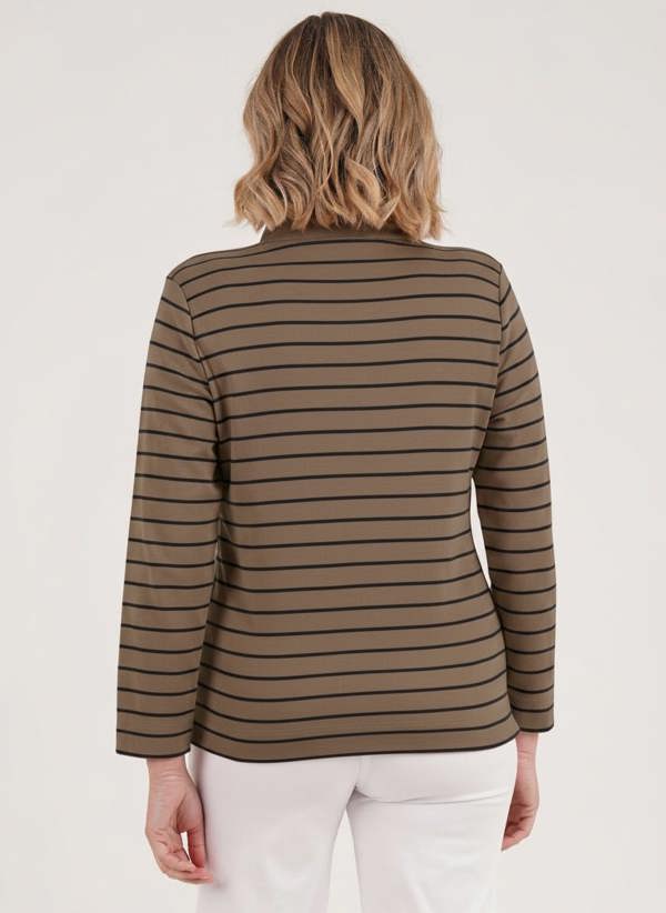 PennyPlain Pennyplain  Yds Polo Long Sleeve - Latte M/charcoal